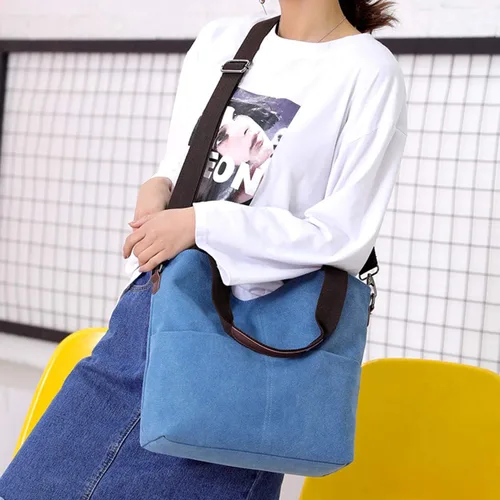 Vista 7 de DOURR Hobo - Bolsos cruzados de lona para mujer, bolso cruzado de moda de algodón
