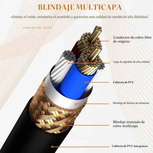 Vista 4 de Tisino - Cable de micrófono XLR de 3.3 pies, cable de micrófono equilibrado macho a hembra, paquete de 2 3-Pin XLR Patch Cord for Studio Recording