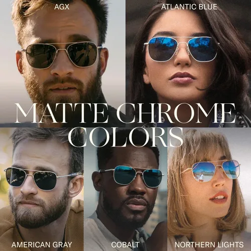 Vista 8 de Randolph Eyewear Aviator Sunglasses for Men & Women Non-Polarized & Polarized Lenses, Matte Chrome UV Protection Sunglasses