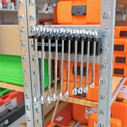 Vista 9 de OEMTOOLS 22513 Soporte magnético para llaves y organizador de herramientas, imán sostiene hasta 10 llaves en la mayoría de superficies metálicas