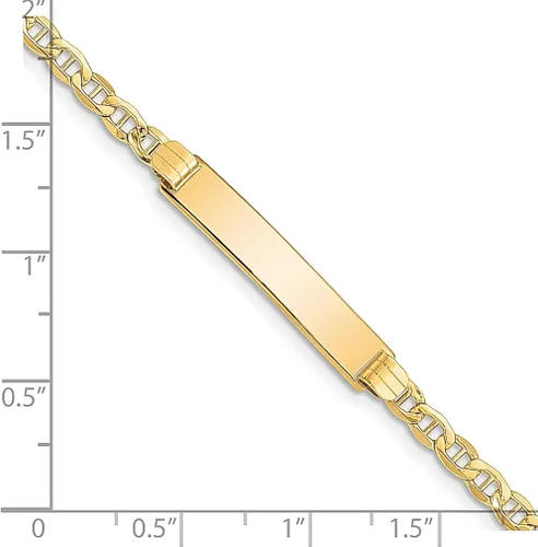 Vista 3 de 14k Yellow Gold Nautical Anchor Ship Wheel Mariners Link Id Bracelet 7 Inch Fine Jewelry For Women Gifts For Her