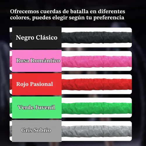 Vista 4 de Cuerda de batalla rosa de 1 pulgada, 30 pies, cuerda de batalla para gimnasio en casa, ejercicio para entrenamiento de ejercicio, entrenamiento