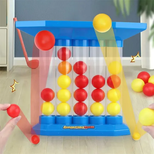 Vista 2 de Juego de pelota de rebote, juegos de fiesta familiar para adultos, saltando, conecta las bolas del mismo color seguido, juegos de mesa de mesa