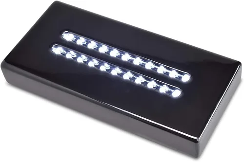 Vista 6 de Base Iluminada de 20 LED para Arte de Vidrio - Base de Soporte de Luz Blanca Satinada Rectangular en Negro Mate para Arte de Vidrio 3D, Decoración