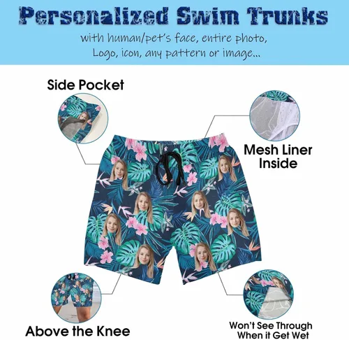 Vista 4 de YESCUSTOM Camisa personalizada de manga corta con botones para hombre con foto, cara, imagen, texto, camisas hawaianas tropicales para hombre