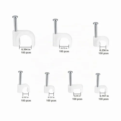 Vista 2 de 700 clips de cable con clavos de acero, clips de gestión de cables de cable, cable Ethernet blanco/cable coaxial/soporte de cable de cable, clips