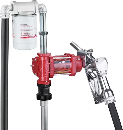 Vista 10 de TOPWAY Bomba de combustible de gasolina de 12 V CC, bomba de transferencia de aceite autocebante de 3.7 GPM con mango, bombeo reversible, protección