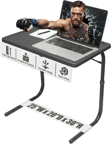 Vista 10 de Table-Mate Bandeja/mesa de TV Escritorio portátil plegable para cenar, bandejas de mesa de sofá para comer bocadillos, escritorio portátil