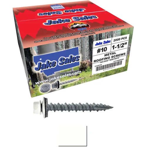 Vista 35 de 10 tornillos para techos de metal gris ABC de 1-1/2 pulgadas, cabezal de arandela hexagonal, arranque automático/roscado, arandela EPDM. 1 bolsa