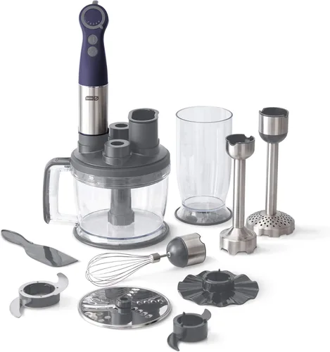 Vista 8 de Dash Chef Series - Batidora de mano de inmersión de 5 velocidades con cuchillas de acero inoxidable, accesorio para batidora y guía de recetas