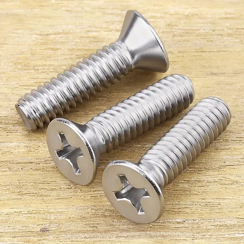Vista 2 de Tornillos de máquina de cabeza avellanada plana 1/4-20 x 1, Phillips Drive, acero inoxidable 304 18-8, rosca completa, rosca gruesa UNC, 25 PCS