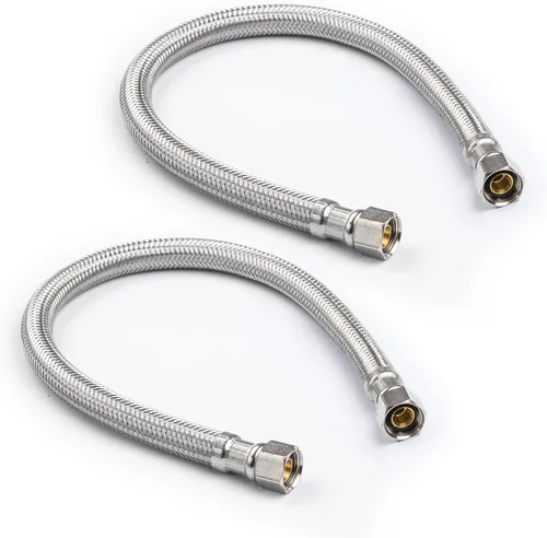 Vista 14 de Kit de instalación universal para lavavajillas, compresión de 3/8 pulgadas, manguera de acero inoxidable trenzada de 4 pies de largo + codo de Kit