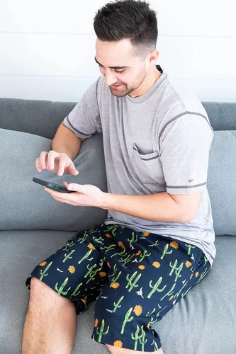 Vista 71 de Lazy One - Pantalones cortos de pijama para hombre, ropa de dormir