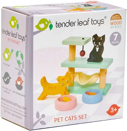 Vista 3 de Tender Leaf Toys - Conjuntos de mascotas para accesorios de casa de muñecas - Gran juego de mascotas para añadir a cualquier casa de muñecas