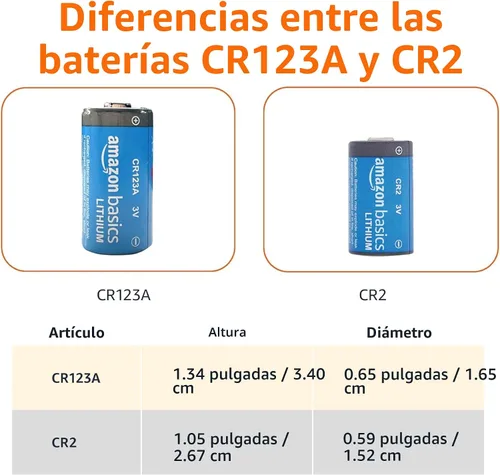 Vista 4 de Amazon Basics Baterías de litio CR2, 3 voltios, potencia de larga duración, baja tasa de autodescarga, paquete de 4