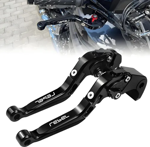 Vista 2 de Palancas de embrague de freno extensibles y plegables para motocicleta, para CMX 500 Rebel500 Rebel300 CMX300 2017-2022 (Negro)