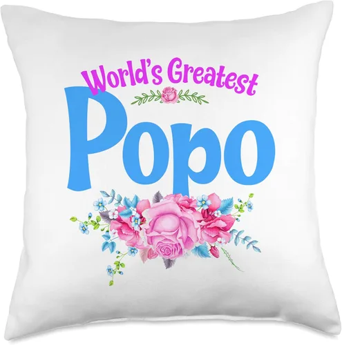 Vista 5 de Popo Chinese Grandma Wear World's Greatest Popo - Almohada para abuela china, 15.7 x 15.7 in, multicolor