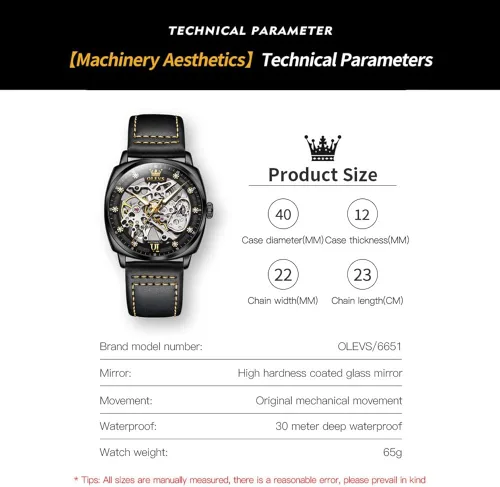 Vista 3 de OLEVS Relojes mecánicos automáticos para hombres, impermeables, de metal, relojes de pulsera automáticos de acero inoxidable