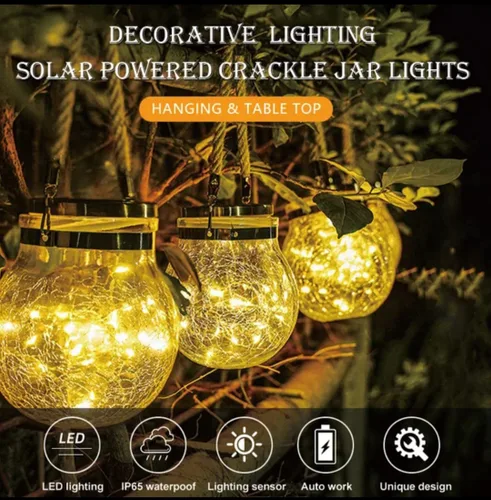 LED DECORATIVO DE VIDRIO SOLAR REDONDO
