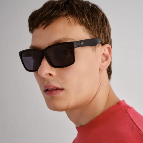 Vista 5 de Solarized Gafas de sol SQUARE D-FRAME para hombre, Caucho negro