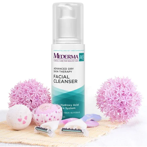 Vista 2 de Limpiador facial hidratante de Mederma AG, con ácido glicólico; limpia suavemente mientras exfolia e hidrata la piel, recomendada por