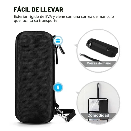 Vista 3 de ProCase Estuche rígido para recortadora y afeitadora eléctrica, organizador de viaje bolsa de transporte para QP2520 QP2530 QP2620 QP2630 - Negro