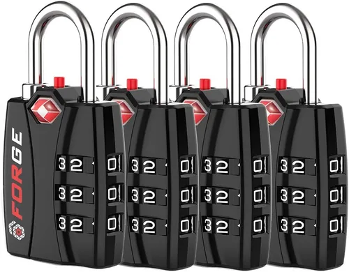 Vista 10 de Forge Cerraduras de equipaje aprobadas por la TSA - Negro 2 PK