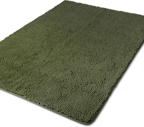 Vista 160 de Yeaban Alfombra de pasillo de baño de 24 x 72 pulgadas, antideslizante, alfombra de baño larga de felpilla gruesa, absorbente y lavable, alfombra