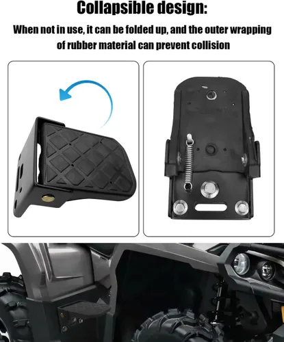 Vista 3 de Reposapiés para ATV para asiento trasero de 4 ruedas, clavijas universales compatibles con Polaris Sportsman, Honda, Rancher, Foreman, reposapiés
