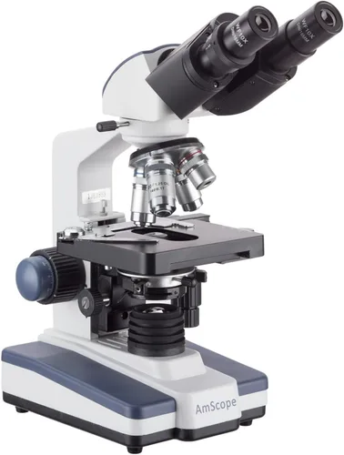 Vista 9 de AmScope Serie B120 Microscopio compuesto binocular LED para estudiantes y profesionales - Aumento 40X a 2500X - Incluye cámara USB 2.0 de 0.3MP