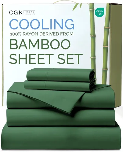Vista 27 de Sábanas de bambú 100% rayón derivado de bambú, tamaño individual, sábanas refrescantes para individuales. Ropa de cama ultra suave, transpirable