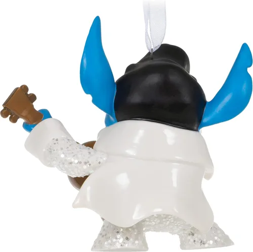 Vista 2 de Hallmark Keepsake Adorno navideño 2021, diseño de Lilo & Stitch Rockstar Stitch, porcelana