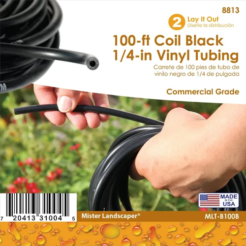 Vista 4 de Mister Landscaper Bobina de 100 pies de tubo de vinilo negro de 1/4 pulgadas