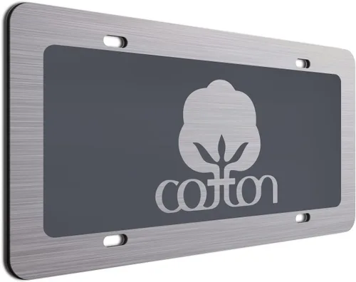 Vista 14 de Placa de matrícula decorativa de algodón blanco - 6"x12" de aluminio cepillado, etiqueta novedosa para exhibición en parachoques delantero