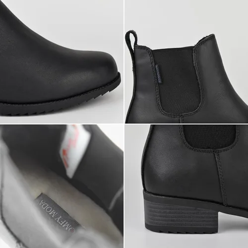 Vista 7 de Comfy Moda Botas Chelsea de cuero impermeables para mujer