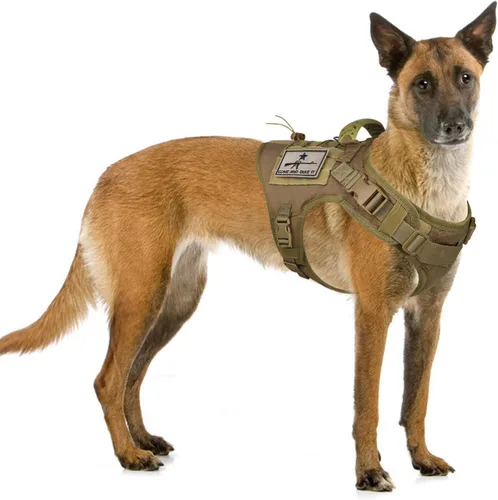 Vista 9 de Arnés táctico de entrenamiento para perros, chaleco de trabajo al aire libre, ajustable, militar, Molle, arnés con mango de goma (XS (paquete de 1)