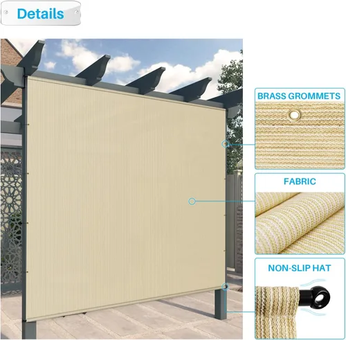 Vista 2 de Patio Toldo de repuesto para pérgola de 11 x 4 pies, con ojales y varillas pesadas, para exteriores, bloqueo UV, para glorieta, patio trasero, Beige