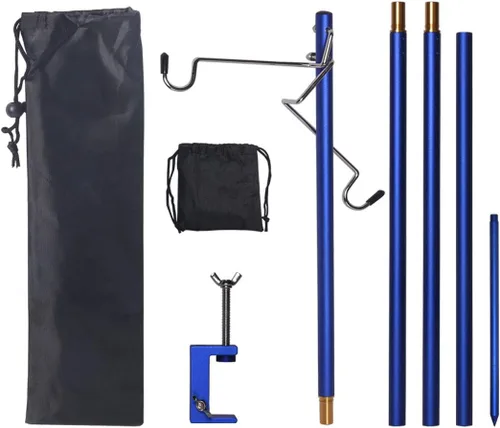 Vista 9 de Hikeman Soporte plegable para farol, soporte de lámpara portátil, soporte de luz plegable para camping, pesca, picnic, barbacoa, actividades al aire