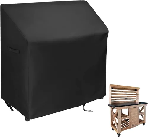 Vista 10 de Funda para Mesa de Trasplante, Cubierta Impermeable para Gabinete de Almacenamiento al Aire Libre Mederla 32"x19"x36", Funda Protectora para Armario