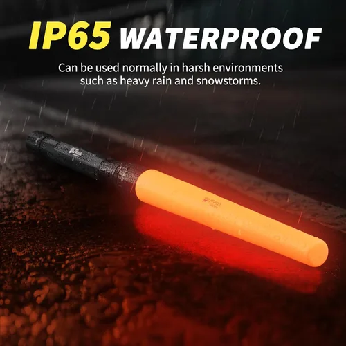 Vista 4 de ULTRAFIRE Linterna LED de seguridad de 18 pulgadas, 1000 lúmenes con modo intermitente rojo, acabado naranja, 3 modos de control para control