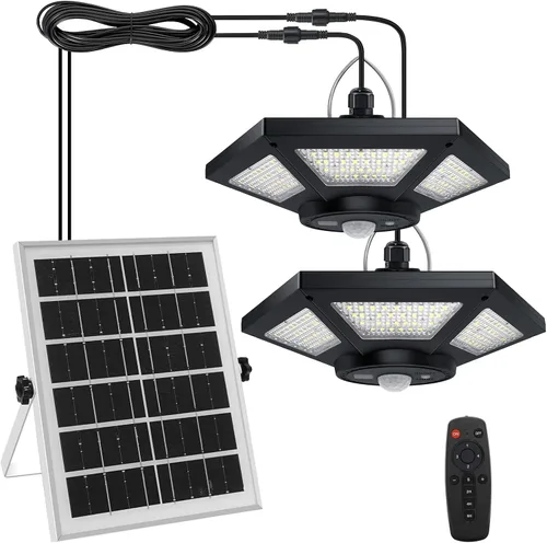 Vista 8 de Luz solar de cobertizo para interiores y exteriores, luces colgantes diurnas de trabajo con 5 modos de iluminación y 3 temporizadores, 180 LED