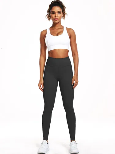 Vista 4 de CADMUS Pantalones de yoga de nailon grueso de cintura alta con bolsillos, control de abdomen, entrenamiento, correr, yoga, leggings para mujer