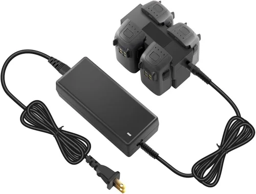 Vista 4 de Cargador inteligente 4 en 1 para batería de repuesto DJI, cargador paralelo de batería múltiple.