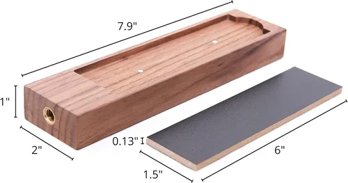 Vista 4 de Mango de grifo de cerveza con pizarra extraíble, mango de madera de nogal rústico de 8 pulgadas con una práctica pizarra magnética extraíble