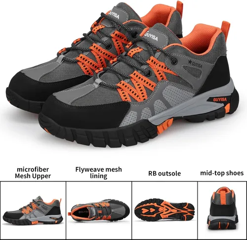 Vista 8 de GLANOUDUN Steel Toe Shoes for Men Outdoor Men's Work Sneakers Comfort Safety Toe Working Shoes for Men Indestructible Industrial Construction Shoes