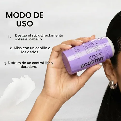 Vista 4 de Style Factor EDGE BOOSTER - Barra de cera para el cabello con cera de abejas Barra de pomada lisa para cabello suelto, puntas y cabello de bebé