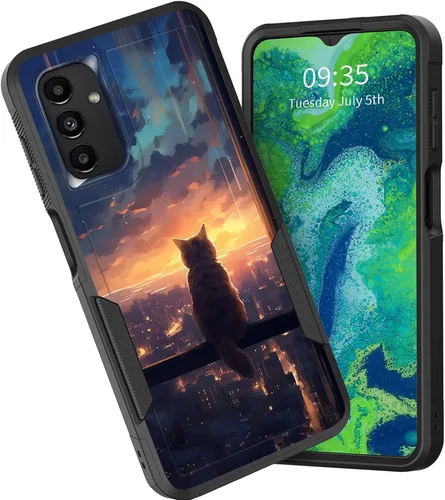 Vista 21 de Funda para Galaxy A15 5G, doble capa híbrida resistente a prueba de golpes, policarbonato duro, silicona suave, TPU, funda protectora para Samsung