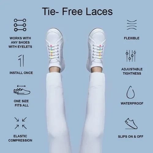 Vista 7 de HICKIES Cordones sin corbata, cordones para zapatos de adultos, elásticos sin ataduras para zapatos deportivos y zapatos planos, talla única, unisex