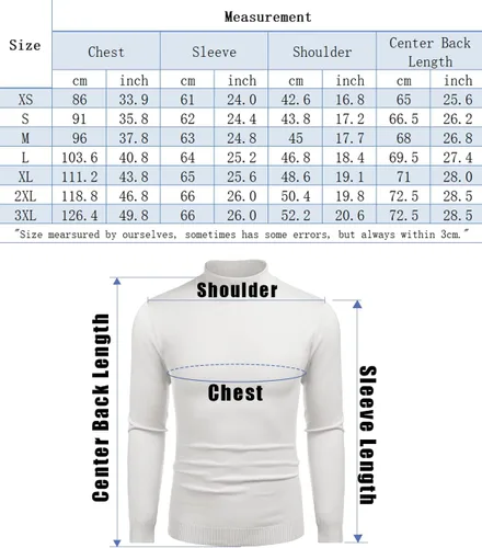 Vista 6 de COOFANDY Suéter de cuello alto falso para hombre, ajuste delgado, informal, básico, suéter térmico de punto