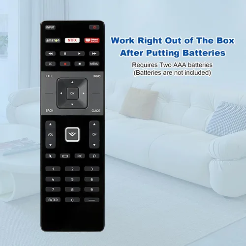 Vista 5 de XRT122 - Control remoto de repuesto para VIZIO TV D24-D1 D24H-E1 D28H-D1 D32-D1 D32F-E1 D32H-D1 D32X-D1 D39F-E1 D39H-D0 D40-D1 D40F-E1 D40F-E1 U-D1